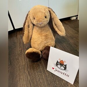 Jellycat Bashful Patchwork Brown Bunny medium 12” 100%Authentic NWT